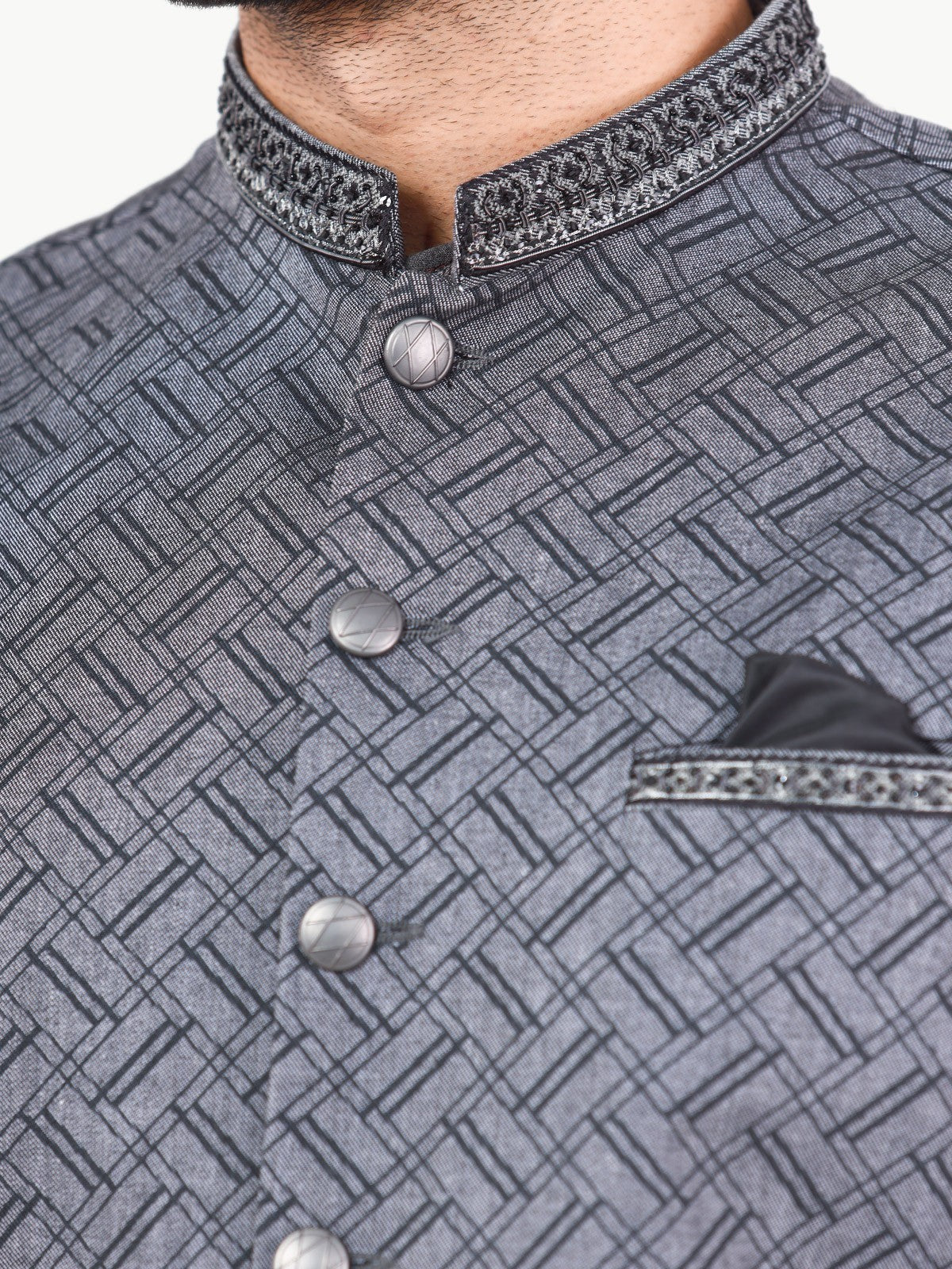 Men's Grey Waist Coat Ceremonial