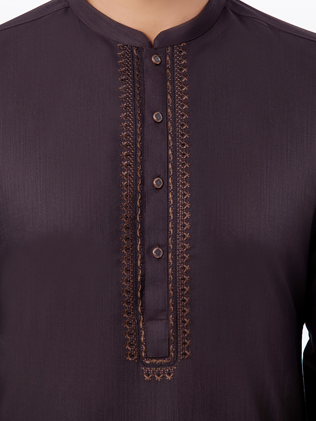 Men's Dark Brown Kurta Pajama