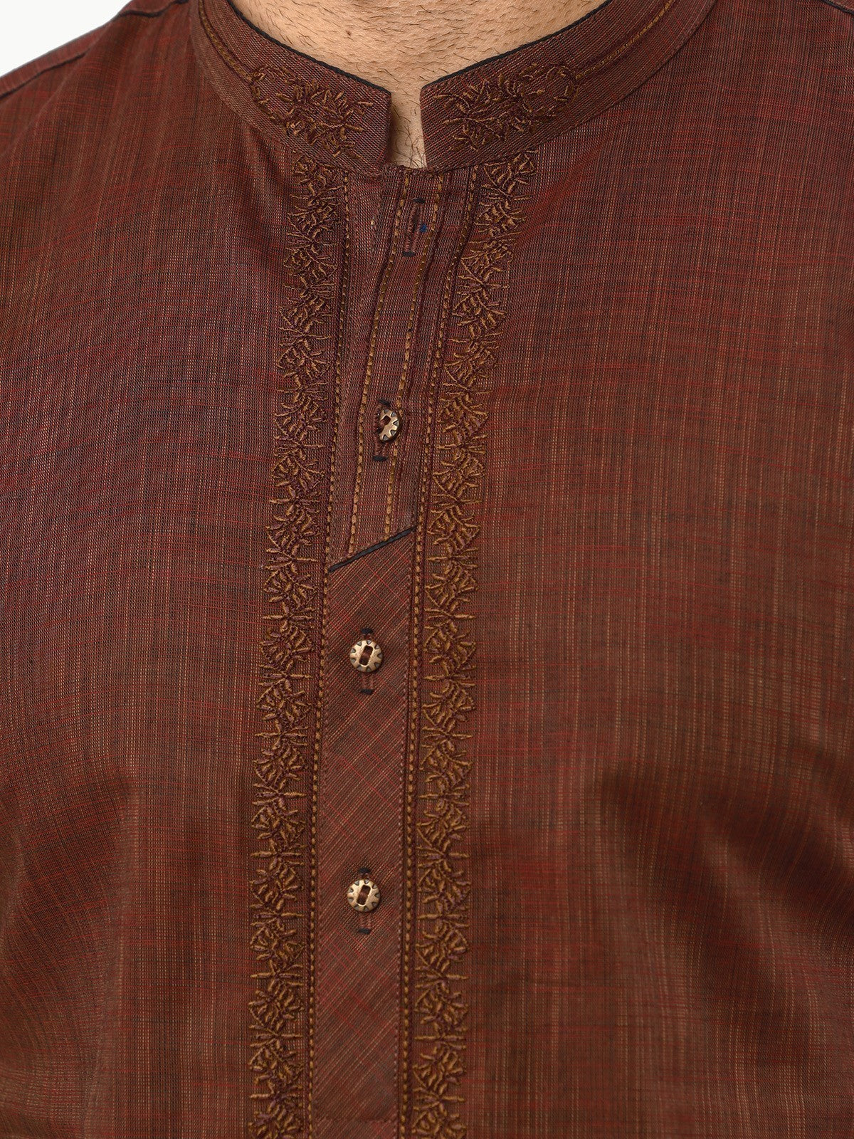 Men's Maroon Kurta