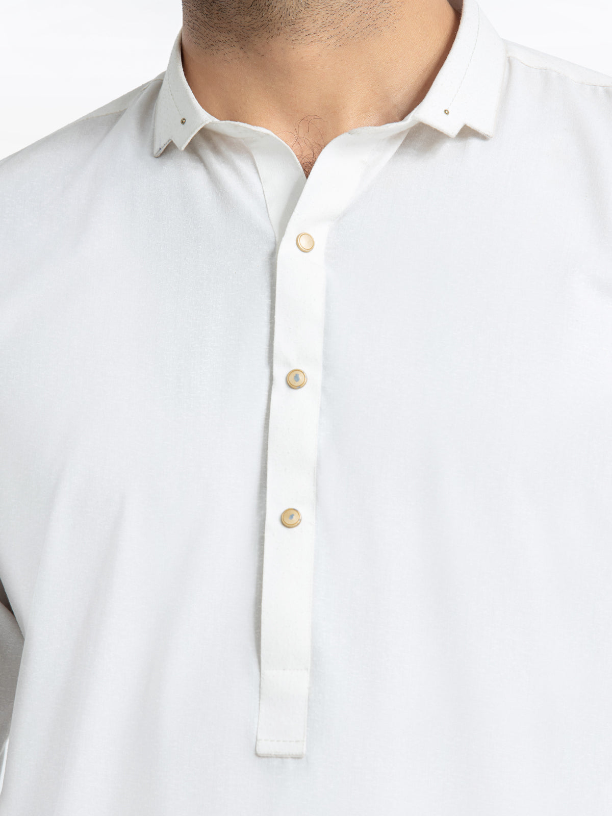 Men's White Kurta Shalwar Tailored