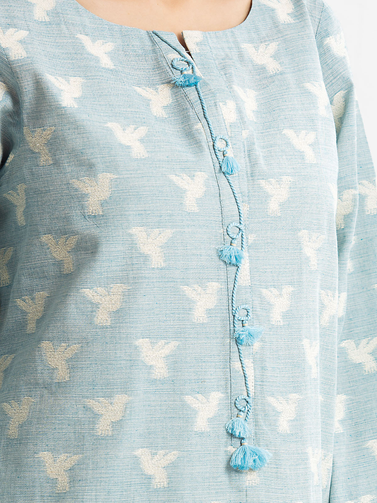 Pret 2Pc Solid Jacquard Shirt Trouser