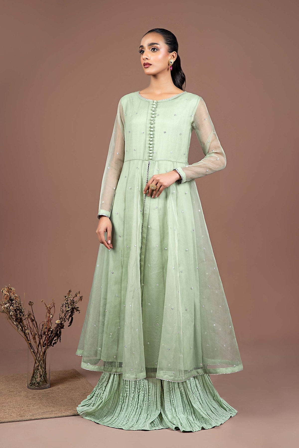 2 Piece Dyed Organza Suit