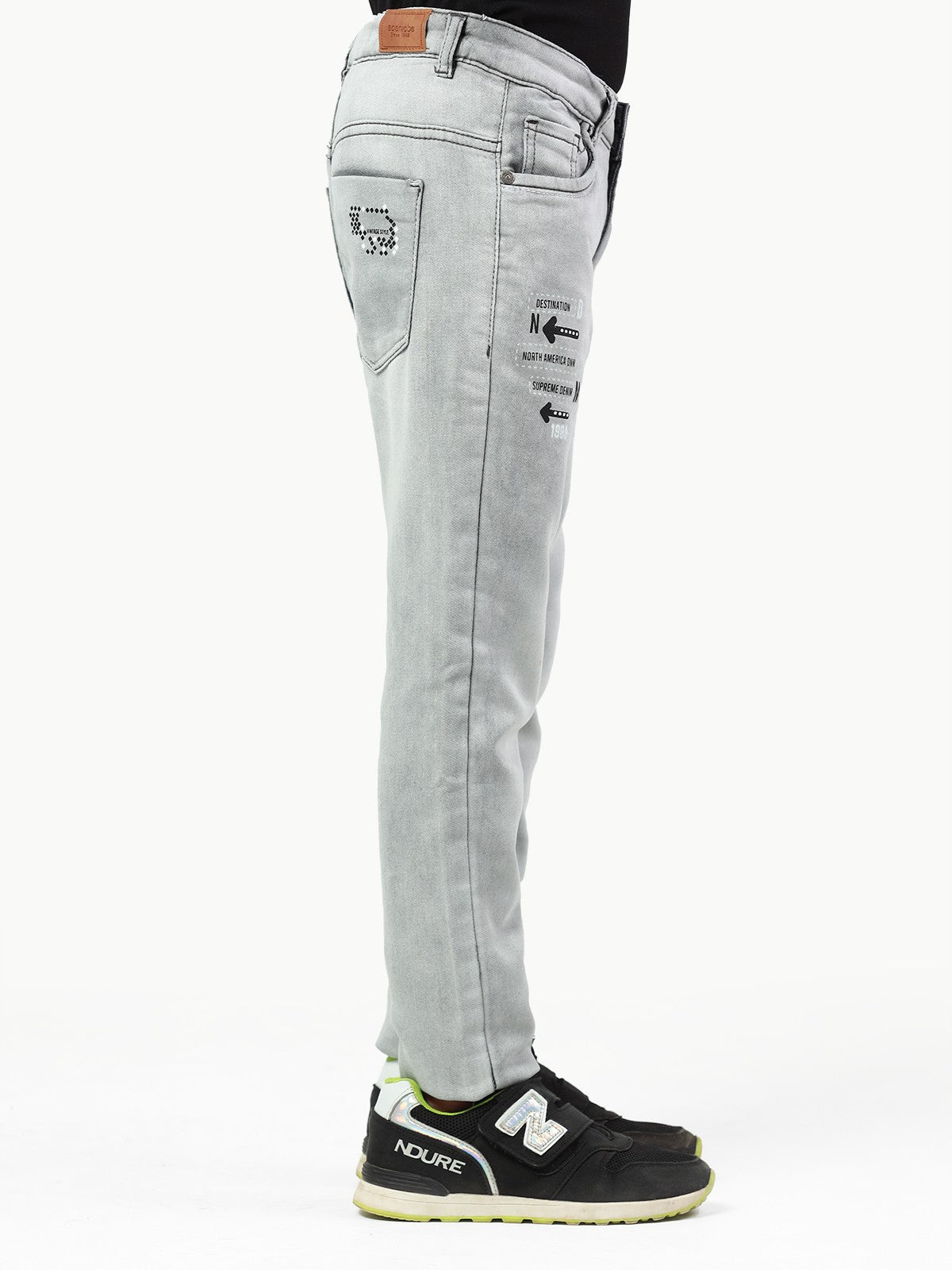 Boy's Heather Grey Denim Pant