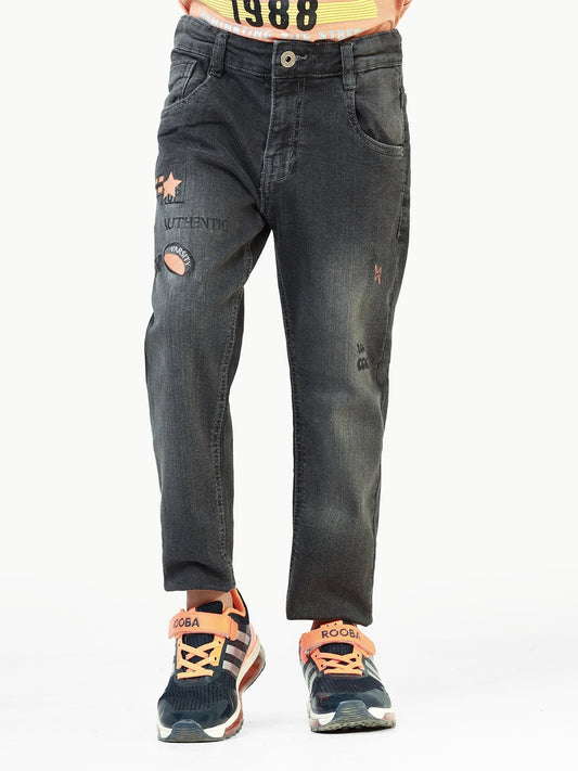 Boy's Grey Denim Pant