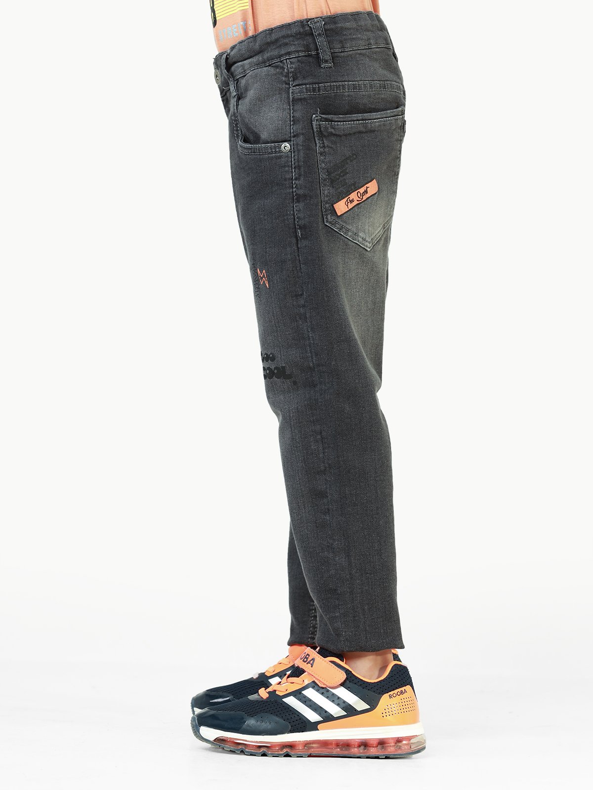 Boy's Grey Denim Pant