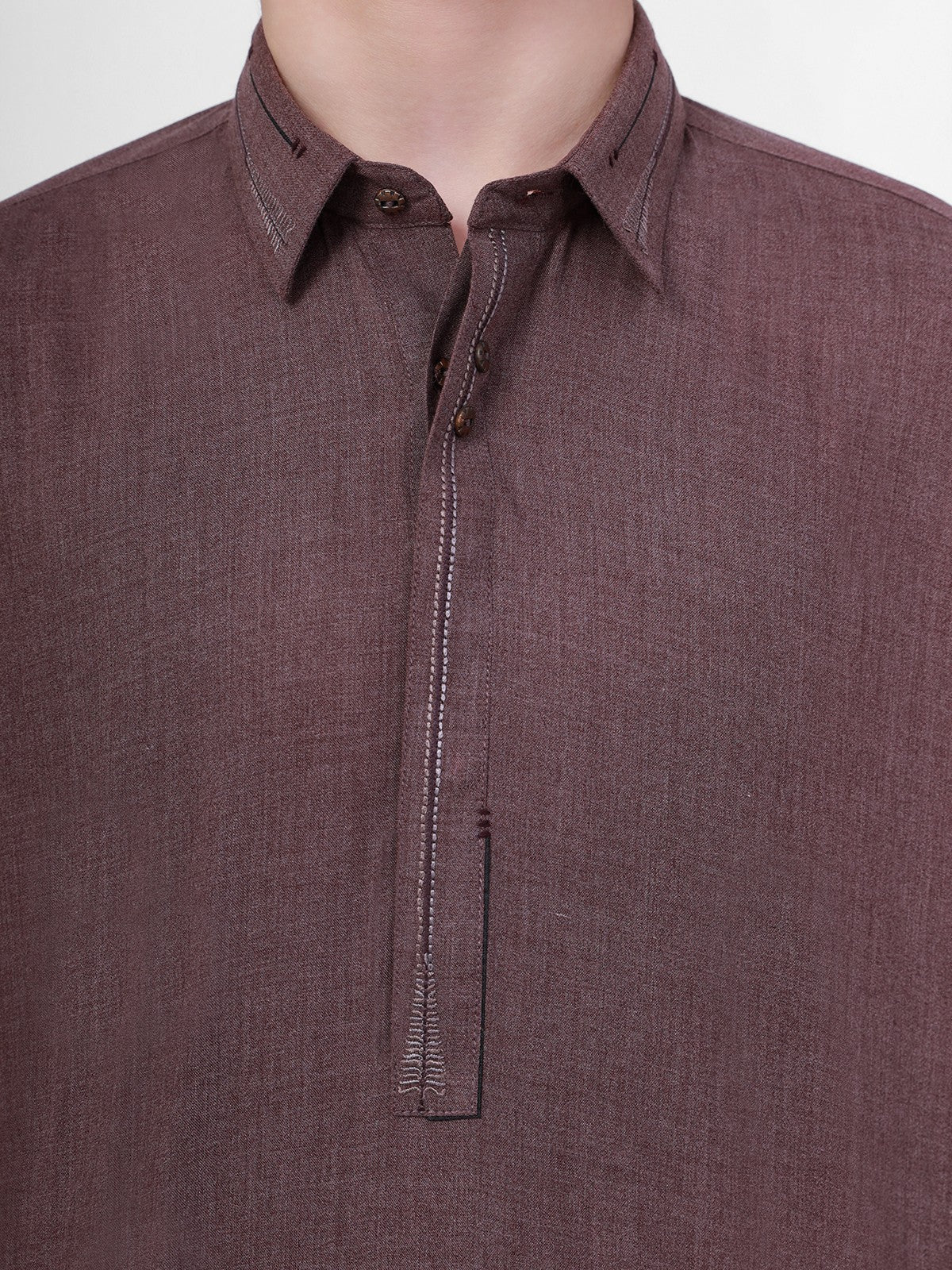 Boy's Dull Plum Kurta Shalwar