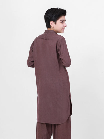 Boy's Dull Plum Kurta Shalwar