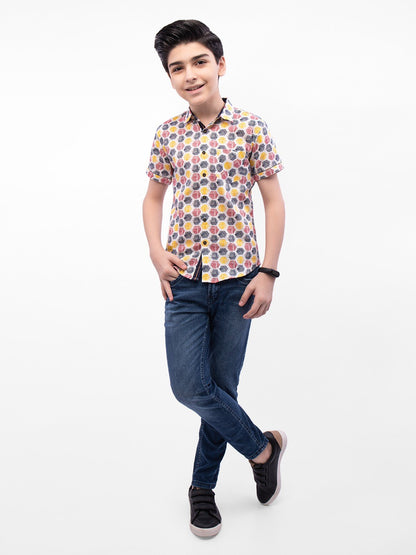 Boy's White Multi Shirt