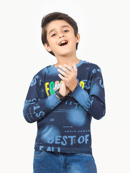 Boy's Blue Full Sleeve T-Shirt