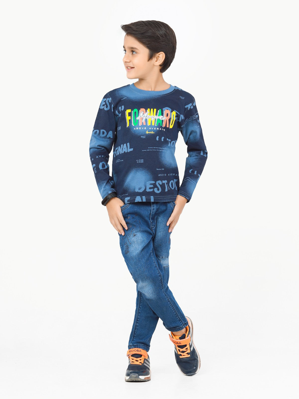 Boy's Blue Full Sleeve T-Shirt