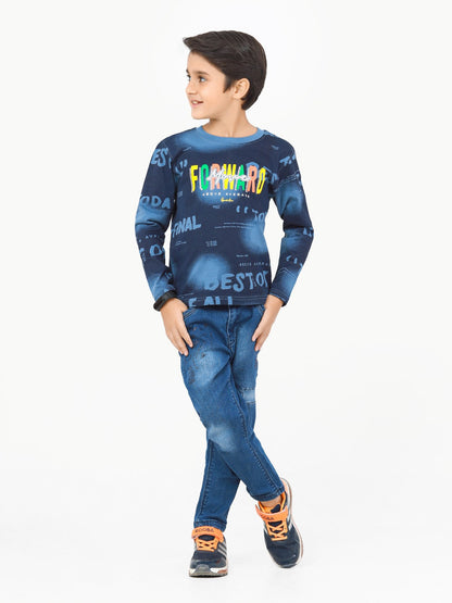 Boy's Blue Full Sleeve T-Shirt