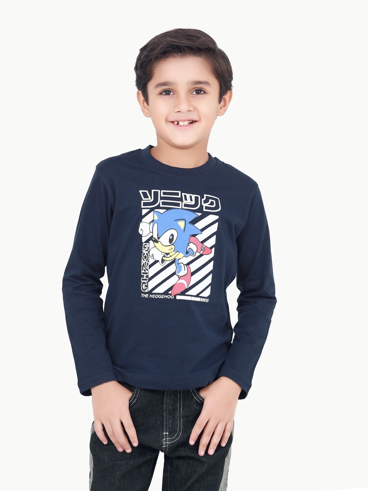 Boy's Navy Full Sleeve T-Shirt