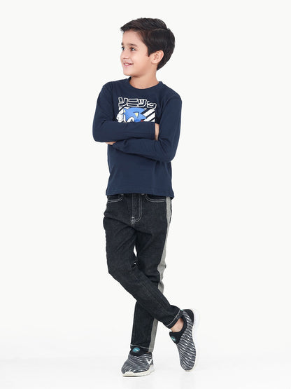 Boy's Navy Full Sleeve T-Shirt