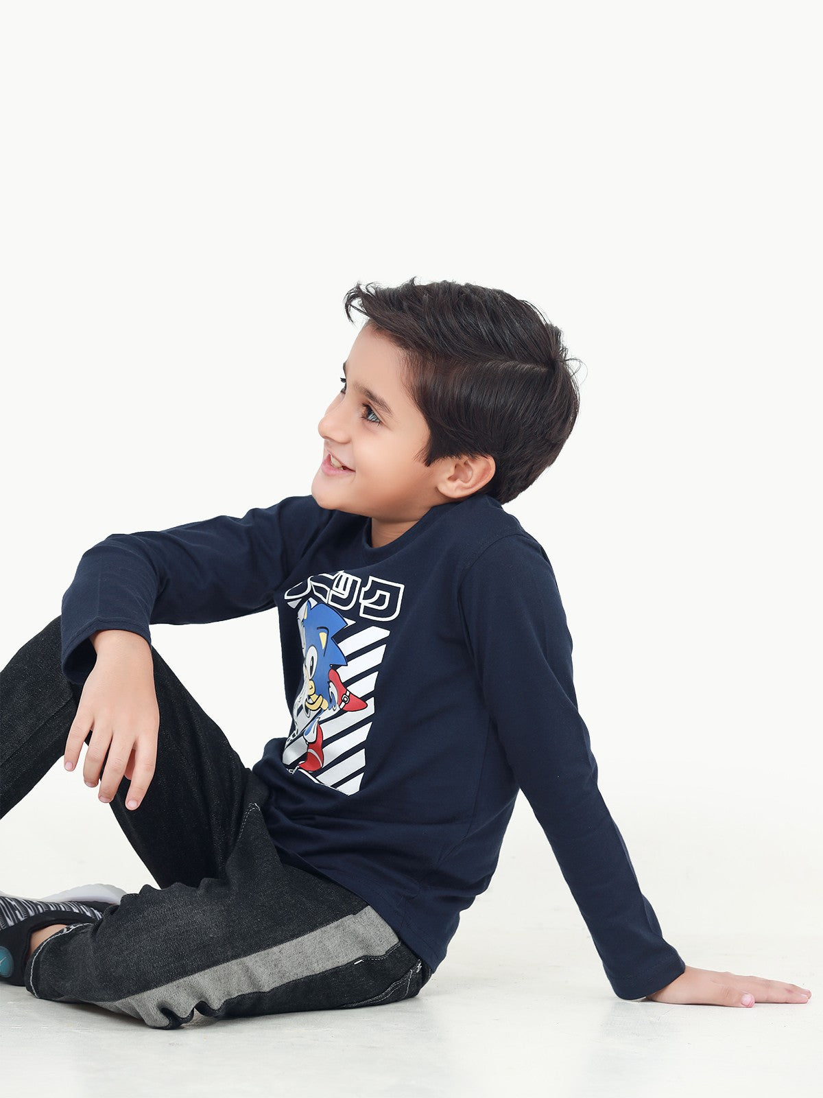 Boy's Navy Full Sleeve T-Shirt