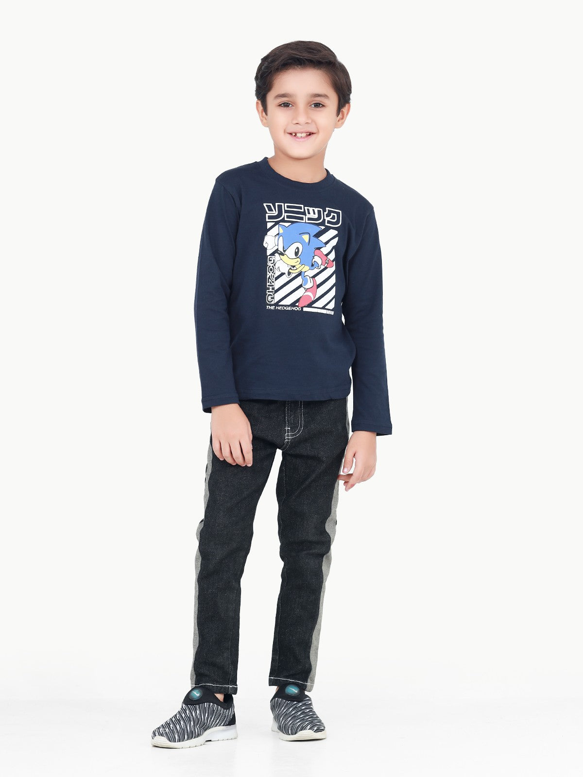 Boy's Navy Full Sleeve T-Shirt