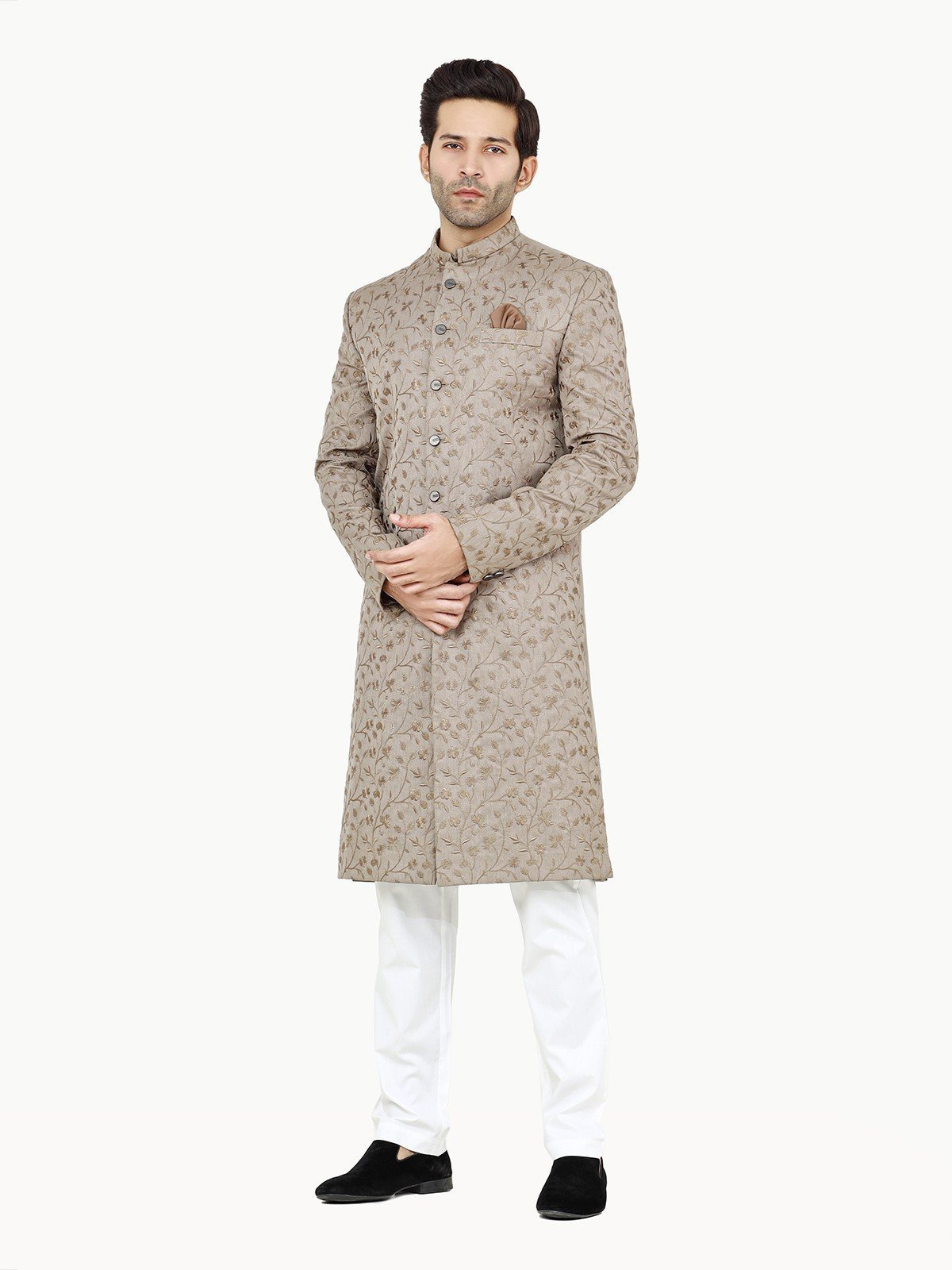 Men's Dark Beige Sherwani