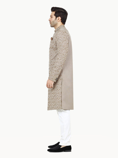 Men's Dark Beige Sherwani