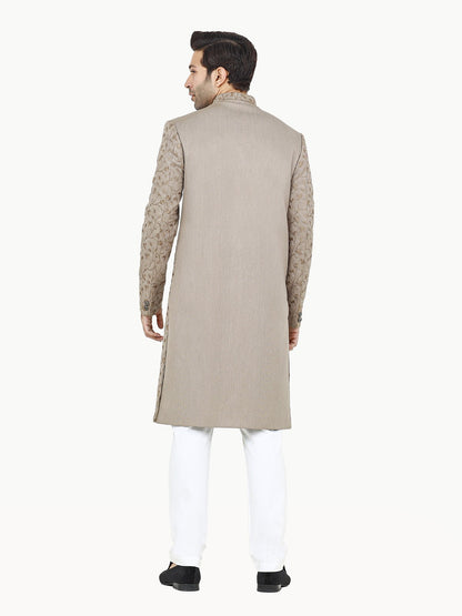 Men's Dark Beige Sherwani