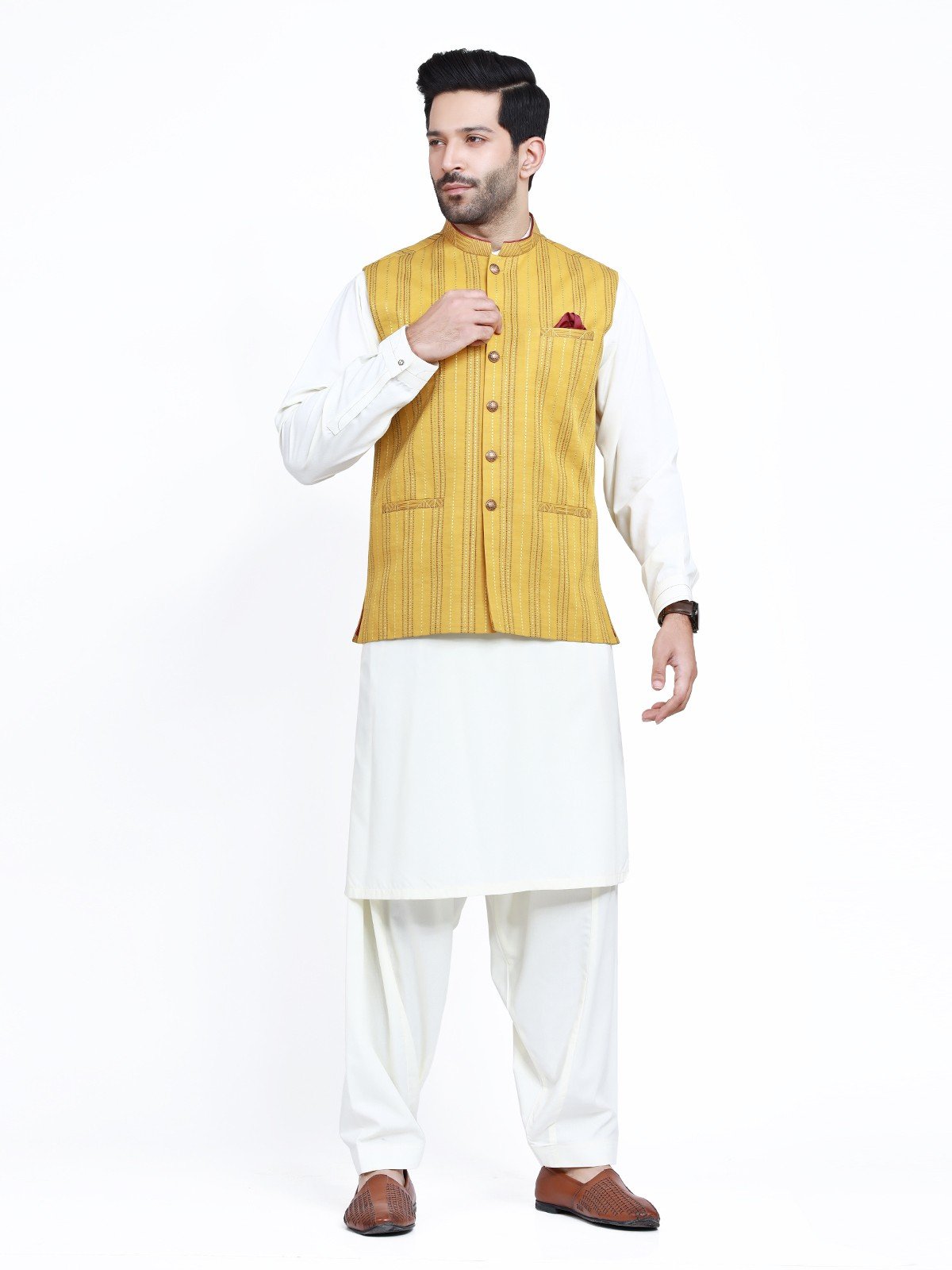 Men's Mustard Waist Coat Ceremonial