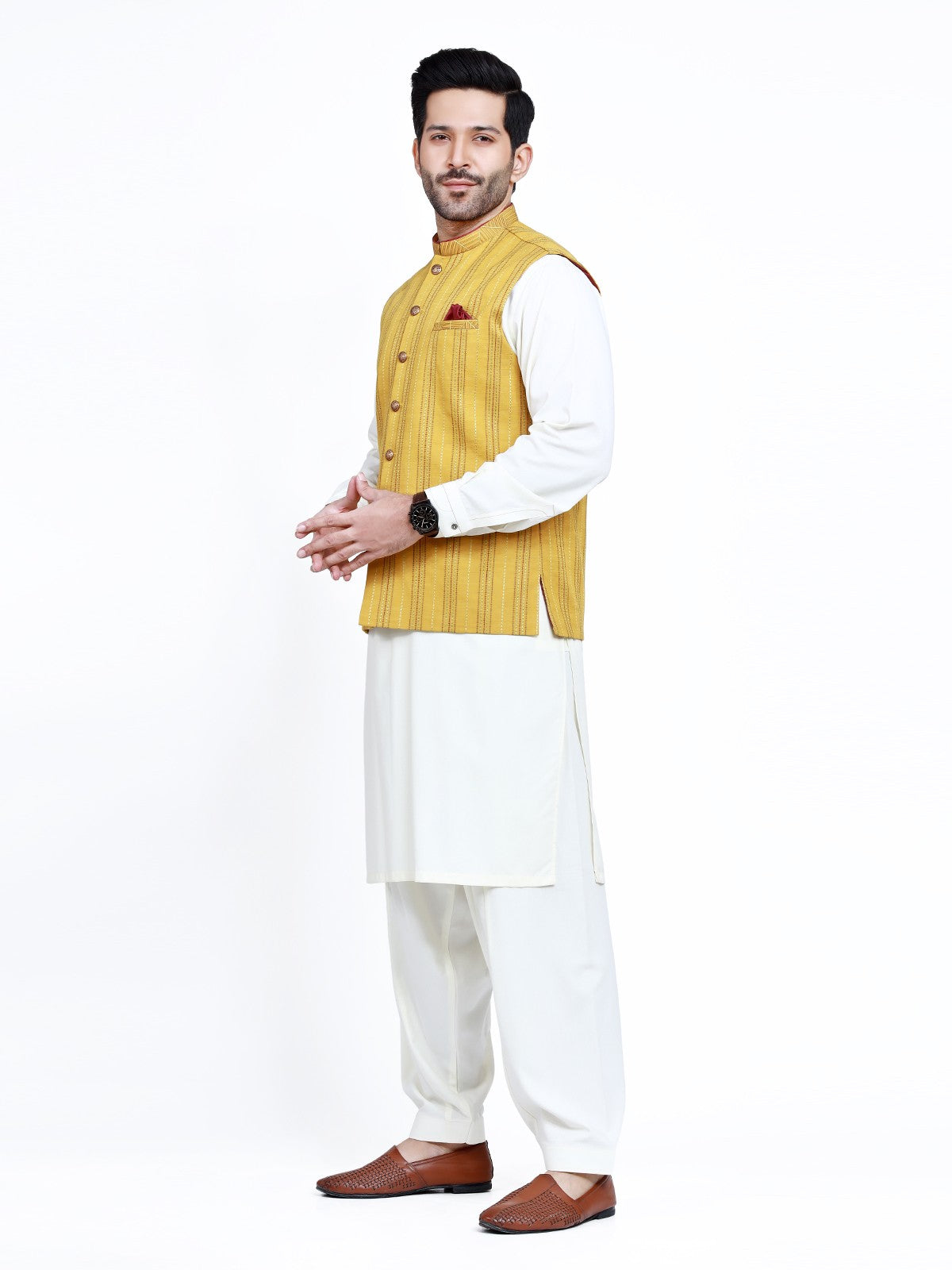 Men's Mustard Waist Coat Ceremonial