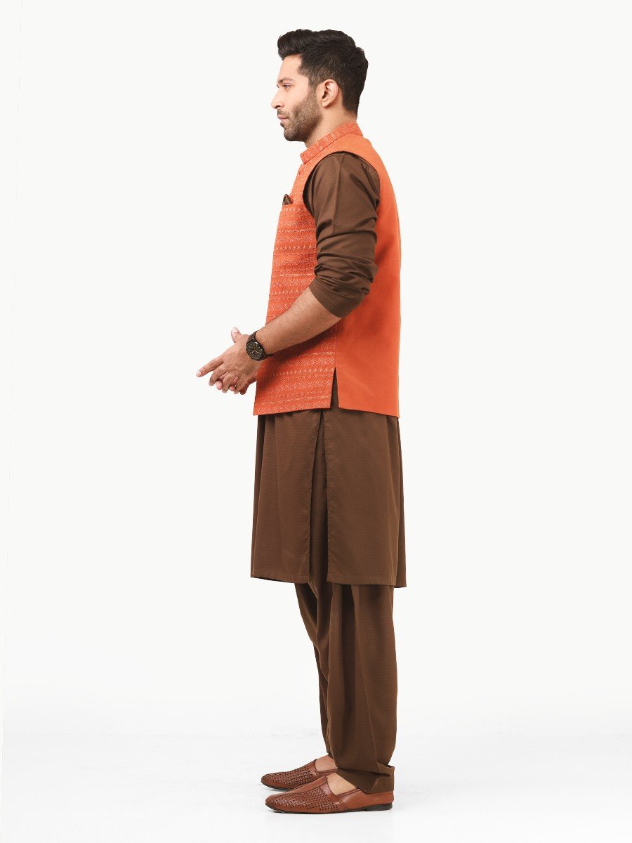 Men's Rust Waist Coat Ceremonial