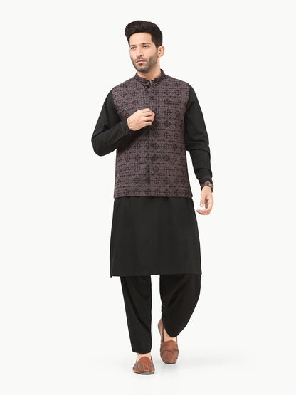 Men's Dark Purple Waist Coat Ceremonial