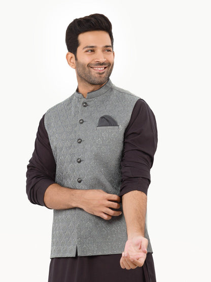 Men's Grey Waist Coat Ceremonial