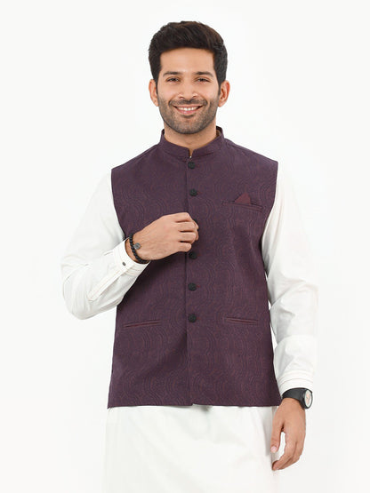 Men's Magenta Waist Coat