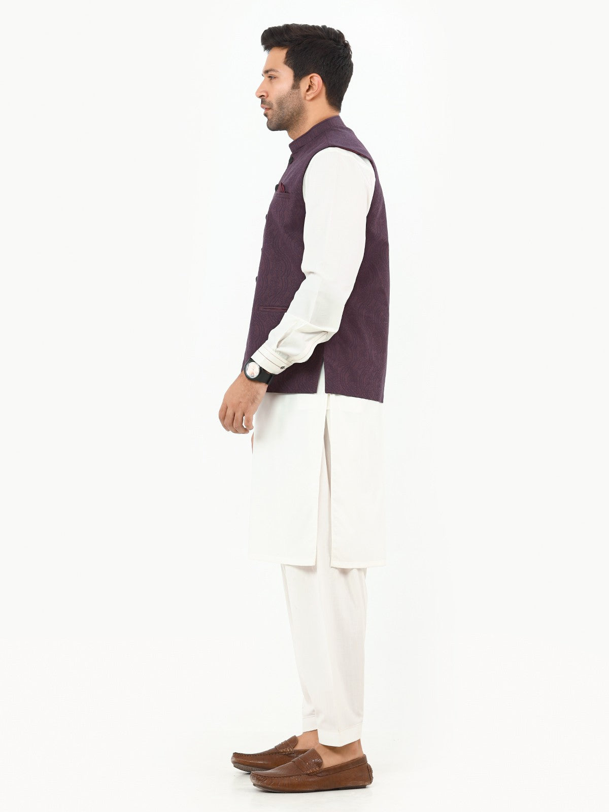 Men's Magenta Waist Coat
