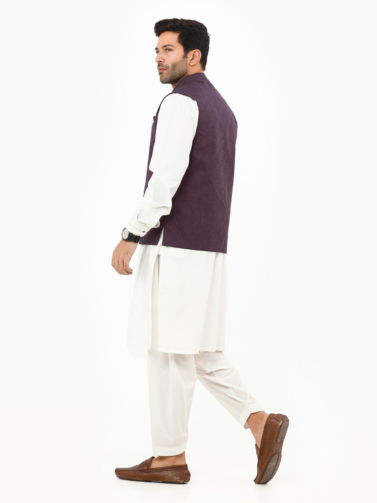 Men's Magenta Waist Coat