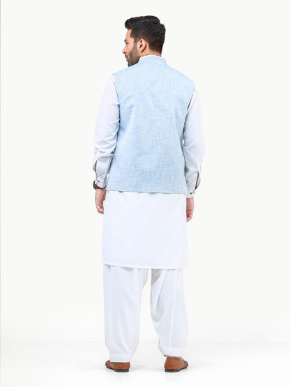 Men's Sky Blue Waist Coat