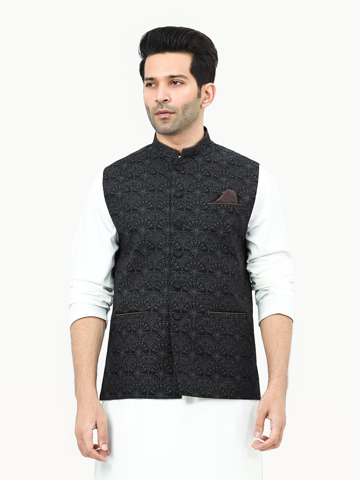 Men's Black Waist Coat