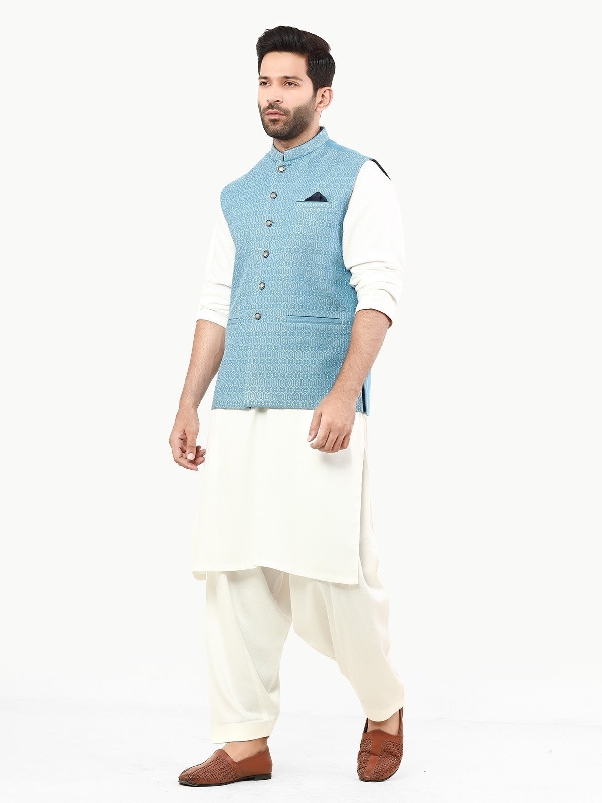 Men's Light Blue Waist Coat