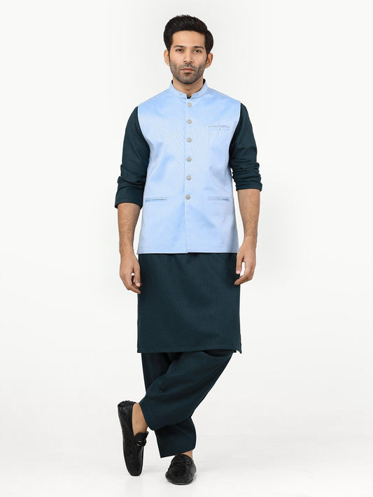 Men's Sky Blue Waist Coat