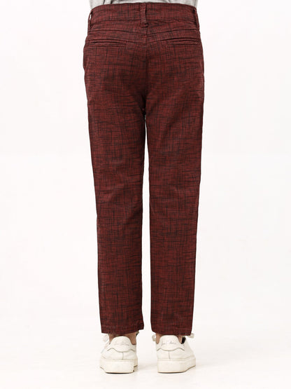 Boy's Dark Maroon Chino Pant