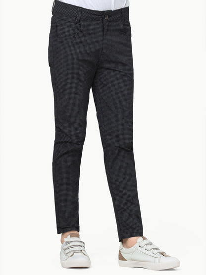 Boy's Grey & Black Chino Pant