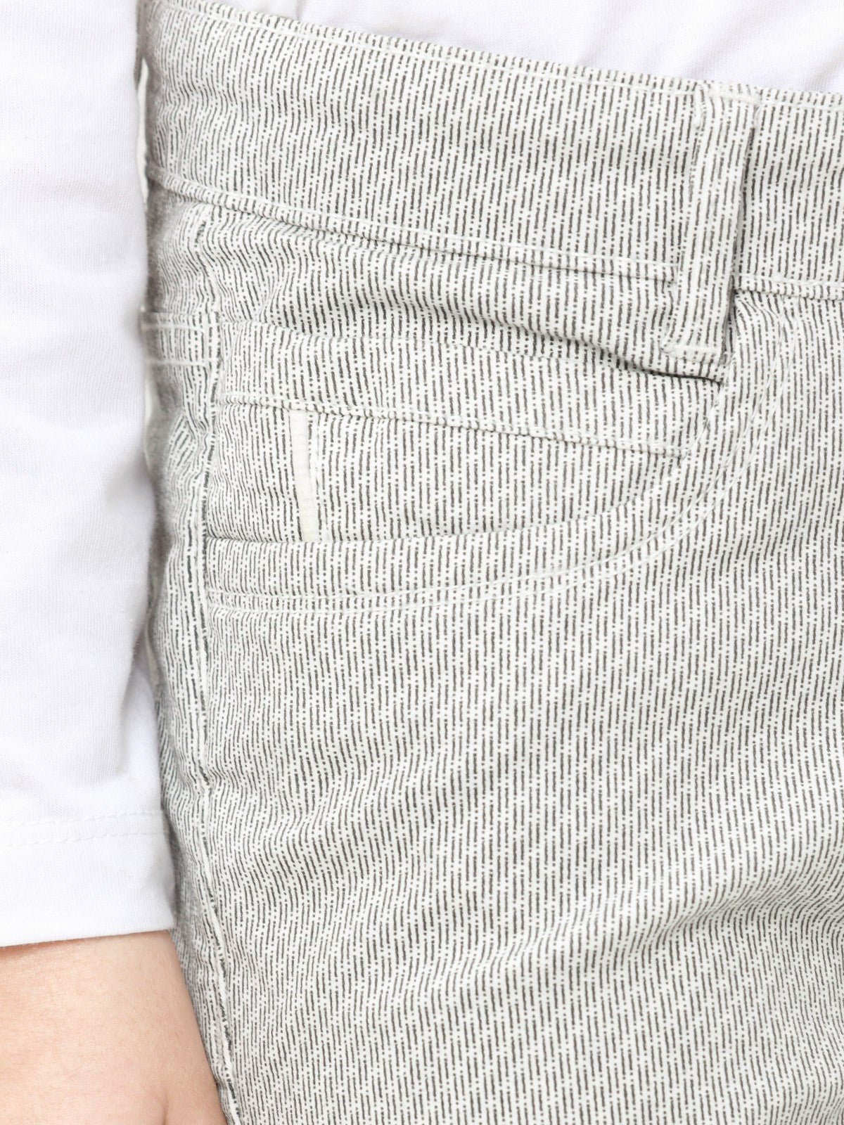 Boy's White & Grey Chino Pant