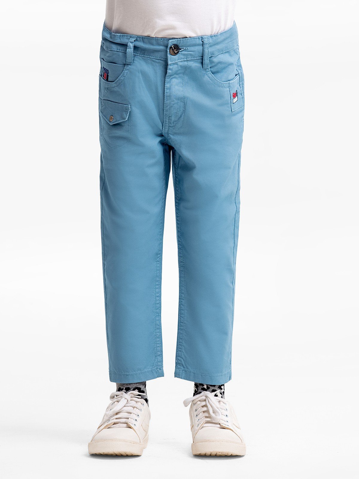 Boy's Mid Blue Chino Pant