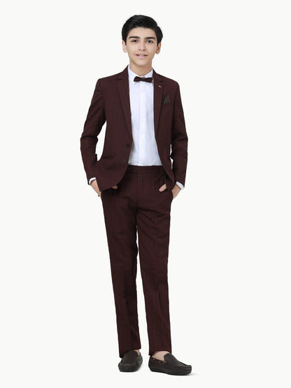 Boy's Dark Maroon Coat Pant