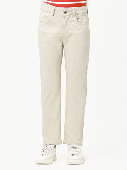 Boy's Beige Denim Pant