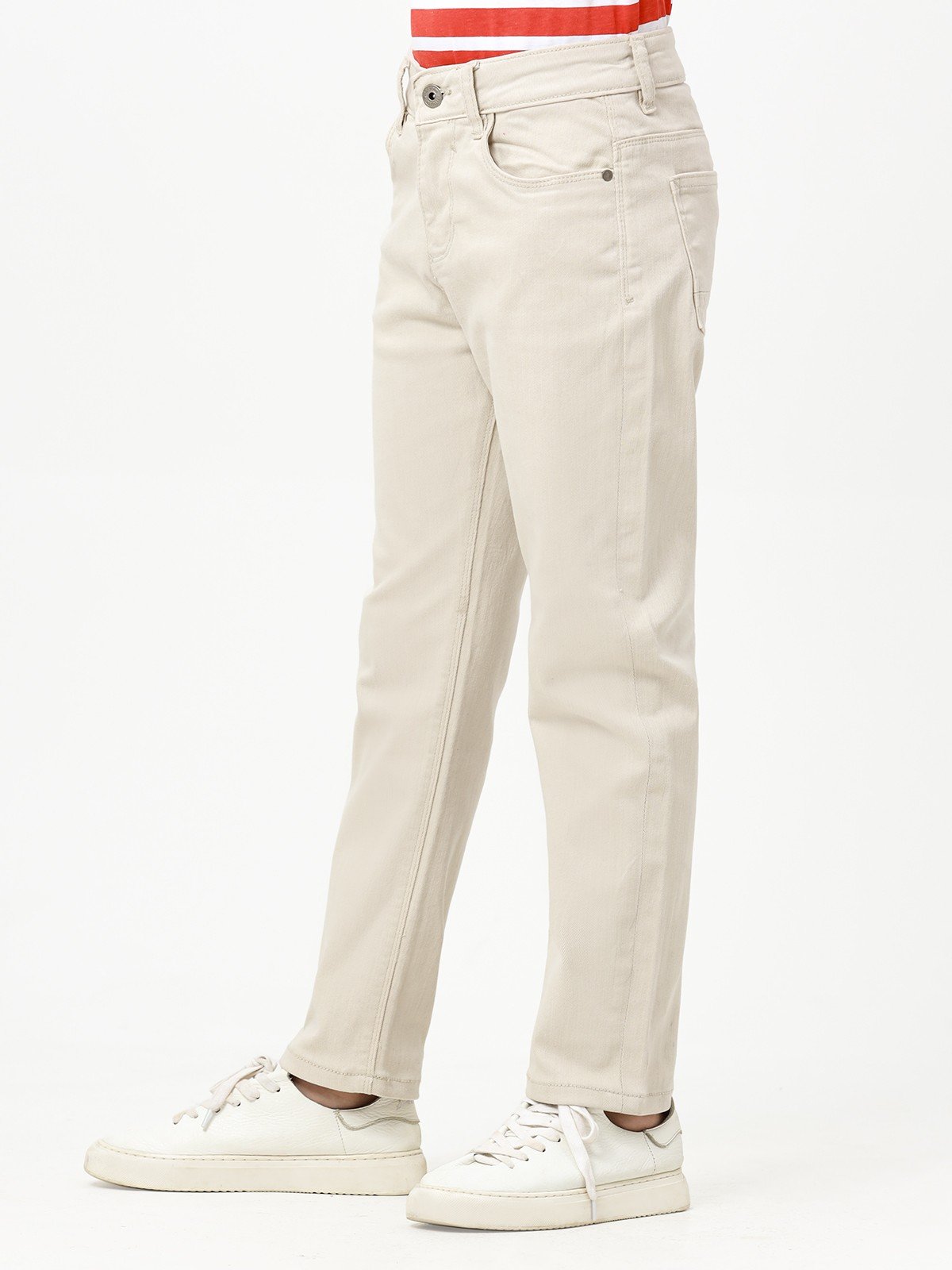 Boy's Beige Denim Pant