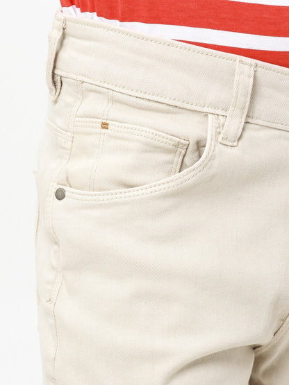 Boy's Beige Denim Pant