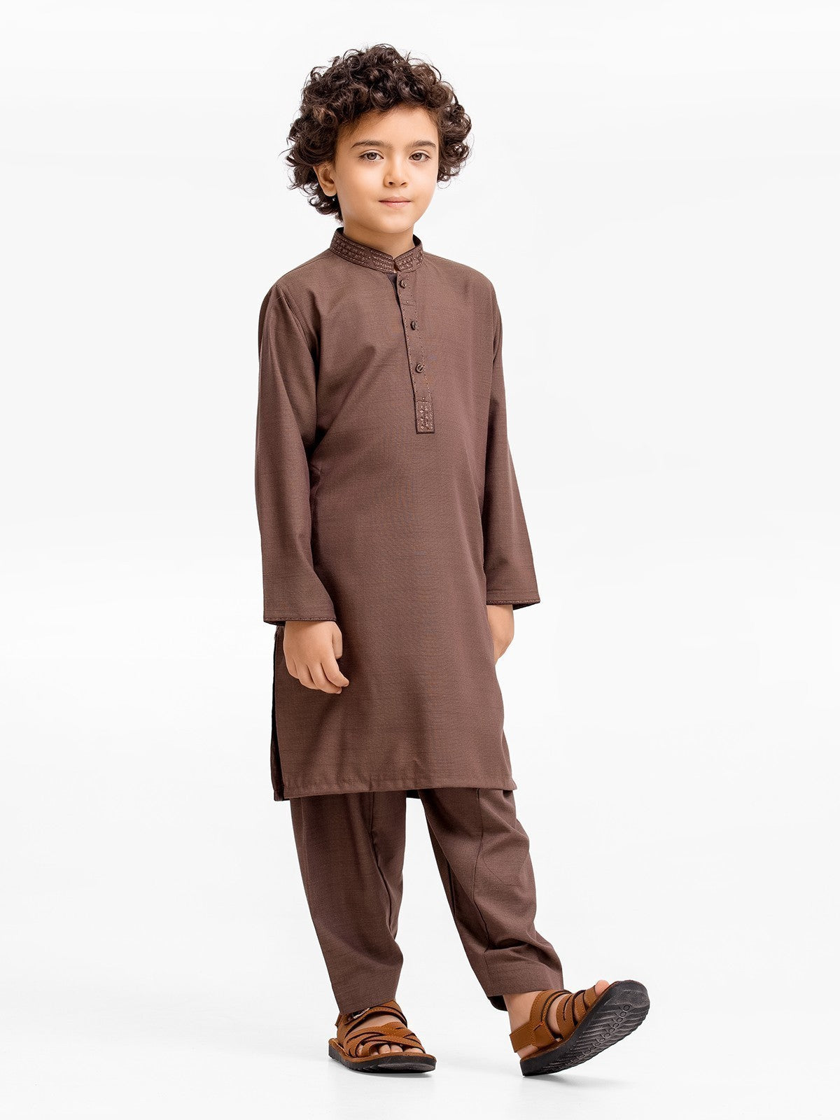 Boy's Brown Kurta Shalwar