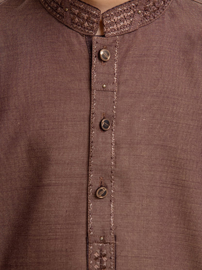 Boy's Brown Kurta Shalwar