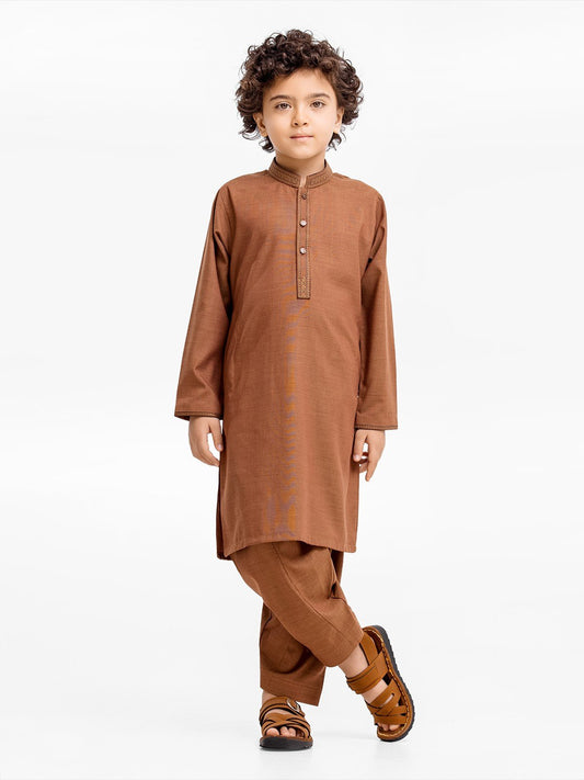 Boy's Dead Brown Kurta Shalwar