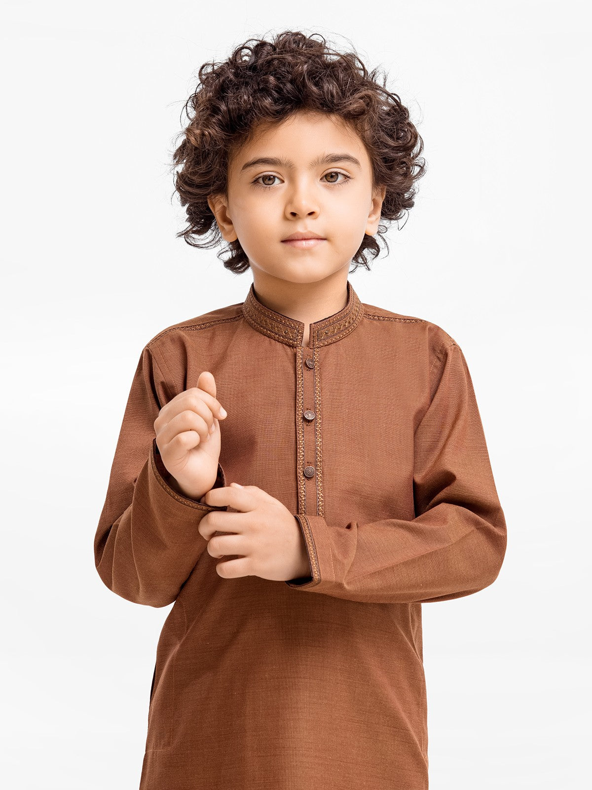 Boy's Dead Brown Kurta Shalwar