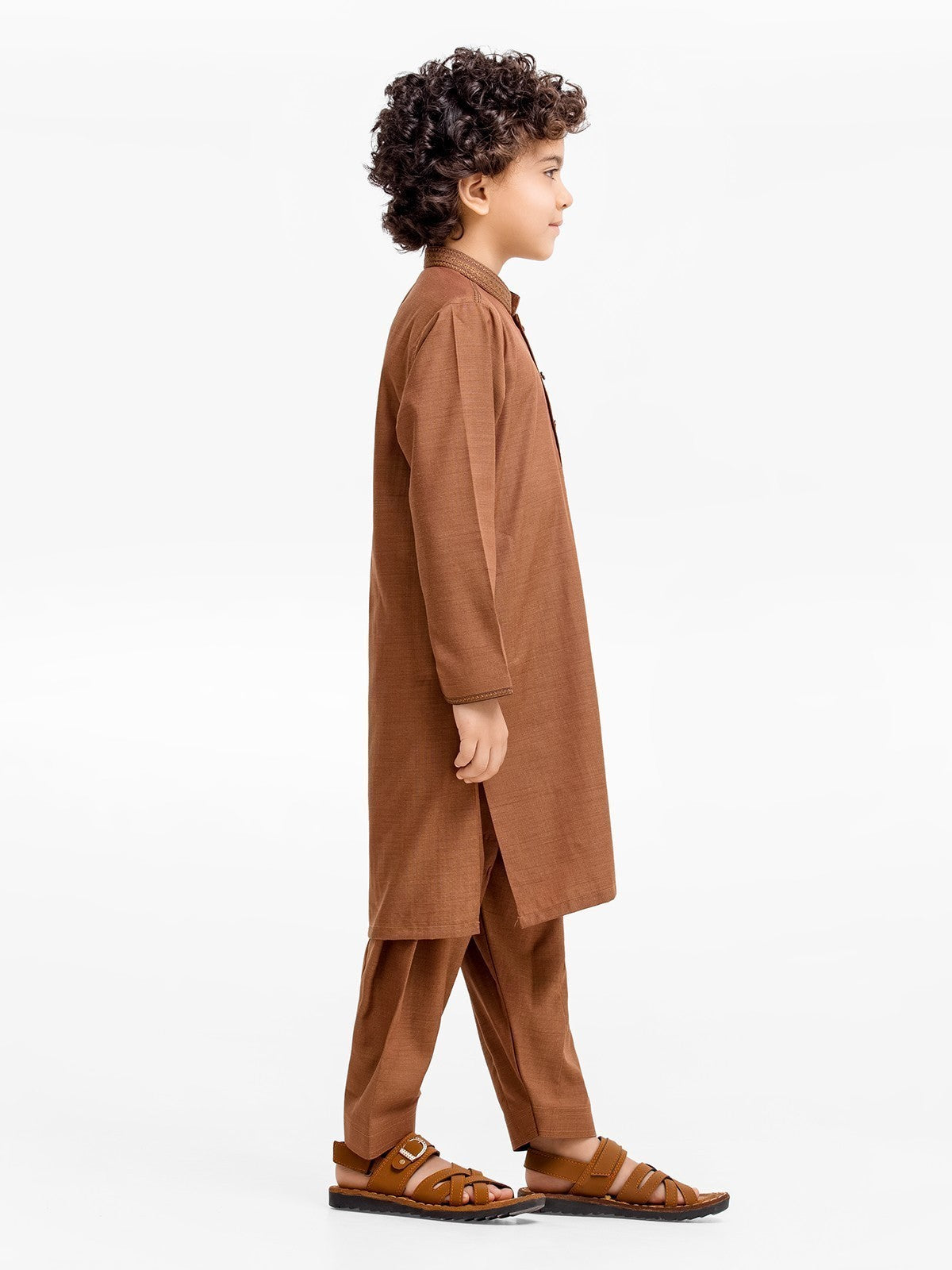 Boy's Dead Brown Kurta Shalwar