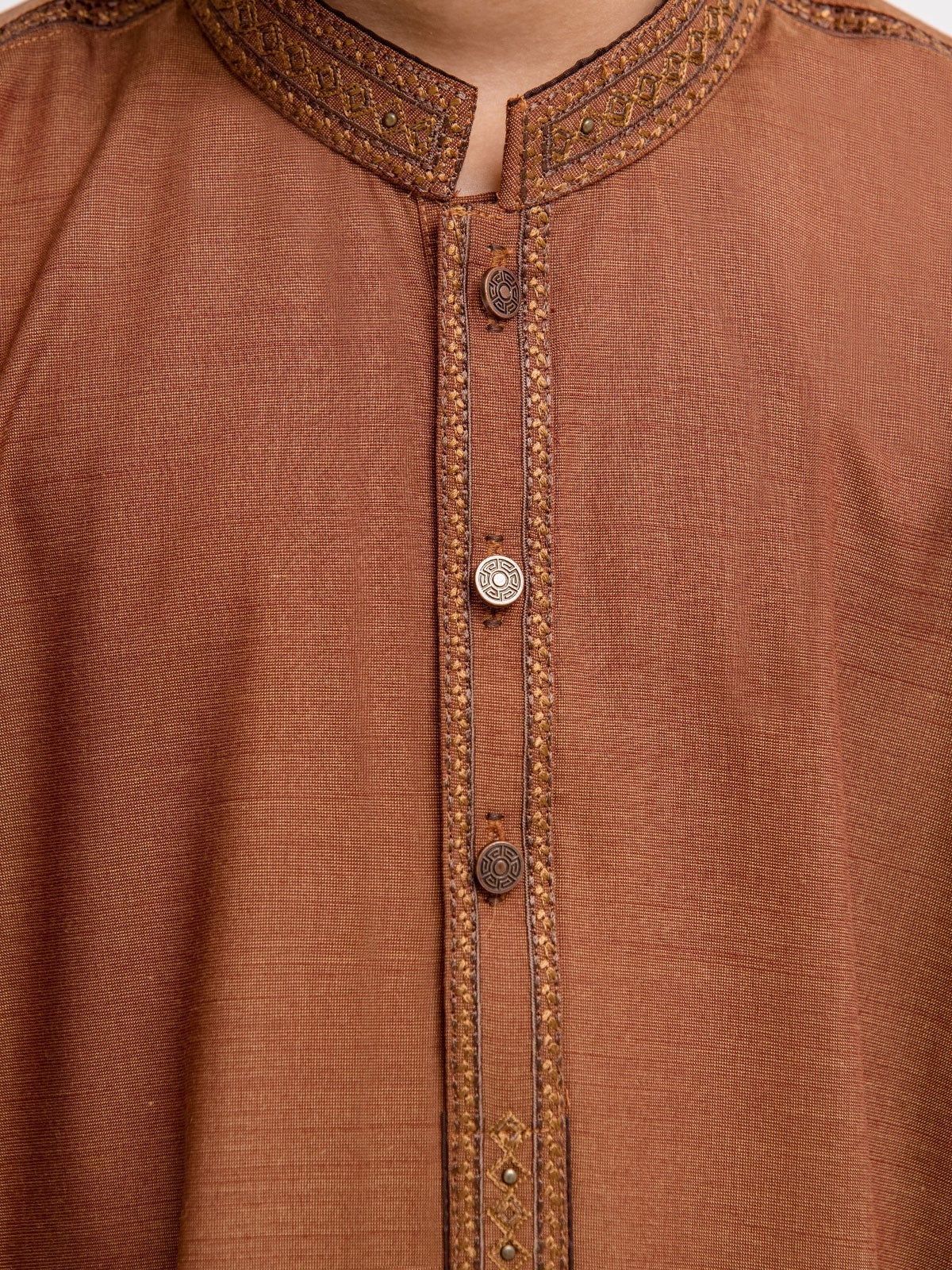 Boy's Dead Brown Kurta Shalwar