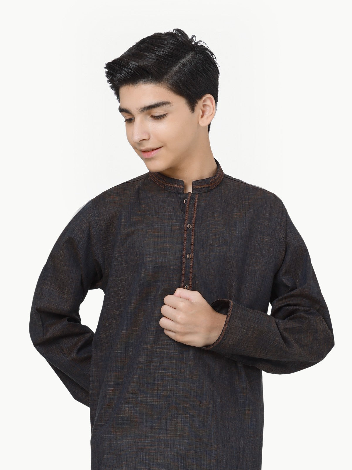 Boy's Dark Brown Kurta