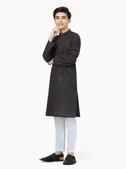Boy's Dark Brown Kurta